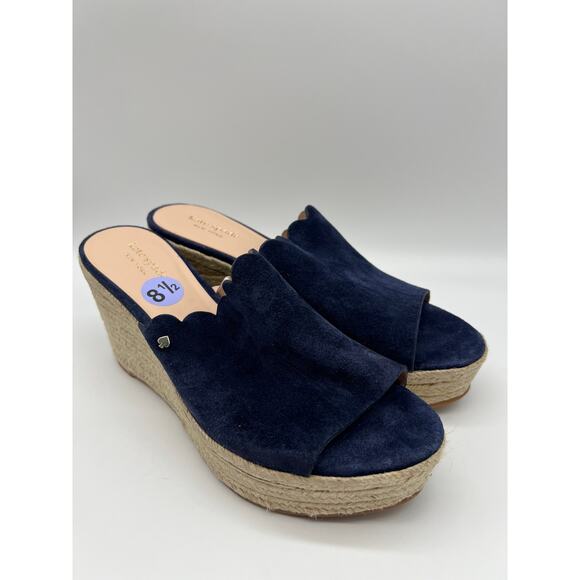 Kate Spade Toby Wedges Women's Espadrille Blue Sandal S8341002 Size US 8.5 - Picture 4 of 12